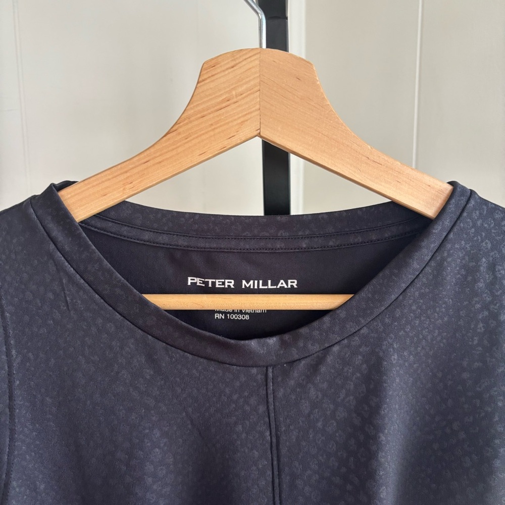 Peter Millar Sleeveless Twist Front Golf Tank Black Animal Print Womens XL NWT